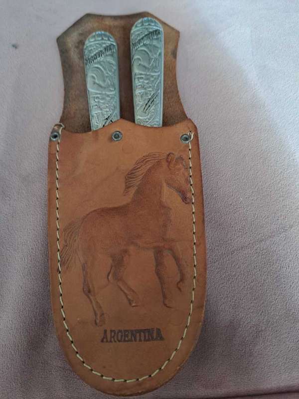 Gaucho Argentinian belt holstered knife/fork set