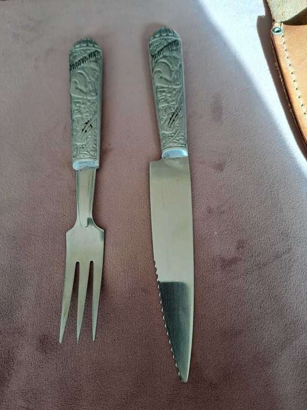 Gaucho Argentinian belt holstered knife/fork set
