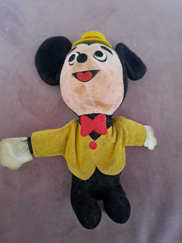 Mickey Mouse, wood filled doll 1960