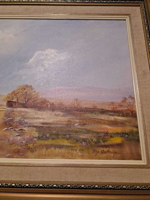 Original Elize Oosthuizen  oil, water and pastel, rural scene