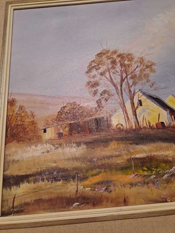 Original Elize Oosthuizen  oil, water and pastel, rural scene