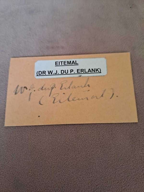 Eitemal (Dr W J du P Erlank) original signature