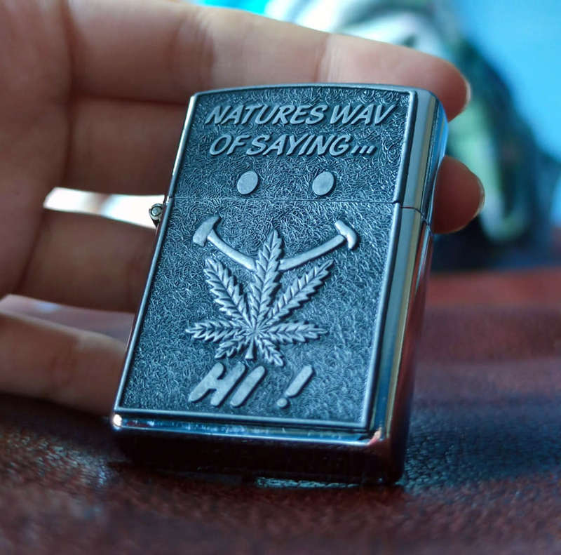 Zippo Style Liquid Fuel Star Lighter -- Natures way of saying Hi (Pack of Two)