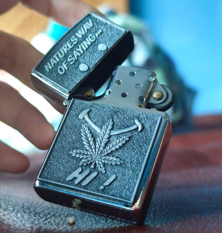 Zippo Style Liquid Fuel Star Lighter -- Natures way of saying Hi (Pack of Two)