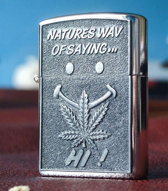 Zippo Style Liquid Fuel Star Lighter -- Natures way of saying Hi (Pack of Two)