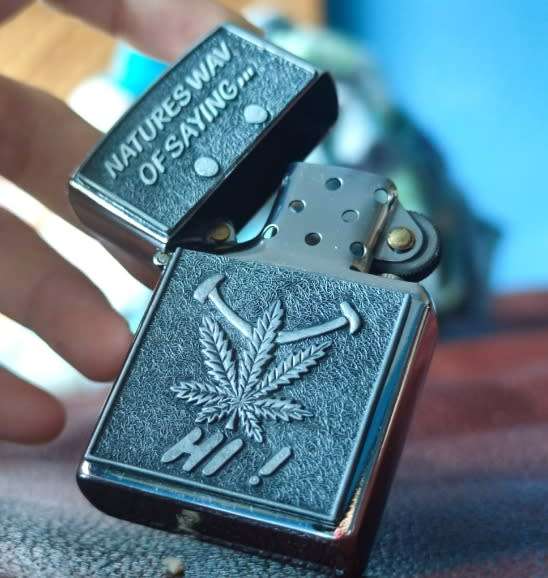 Zippo Style Liquid Fuel Star Lighter -- Natures way of saying Hi