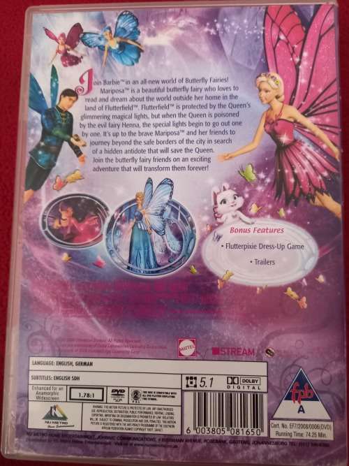 Mariposa and Her Butterfly Friends Barbie DVD