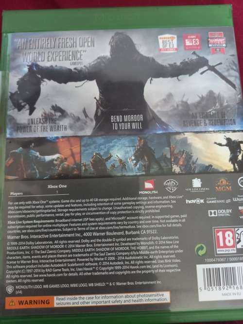 Shadow Of Mordor (XBox One)