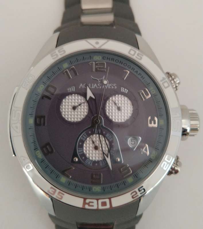 AQUASWISS Men`s Trax GRAPHITE GREY Chronograph Swiss Watch