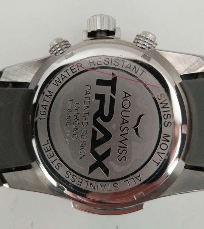 AQUASWISS Men`s Trax GRAPHITE GREY Chronograph Swiss Watch