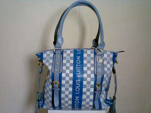 STYLISH BLUE & WHITE LEATHER HANDBAG ##BRAND NEW##
