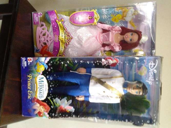 Disney Princesses Glitter Dolls Mattel - Prince Eric and Ariel