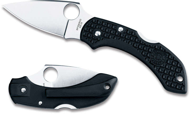 SPYDERCO C28PBK DRAGONFLY BLACK FRN FOLDING KNIFE PLAIN.