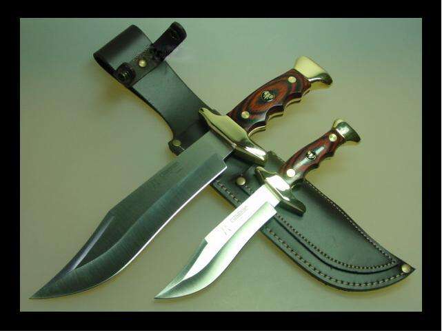 CUDEMAN PIGGYBACK BOWIE KNIFE SET W/ 24 GOLD FITTINGS