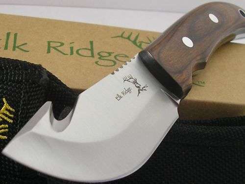 Elk Ridge GutHook Hunter Pakkawood Handle Knife