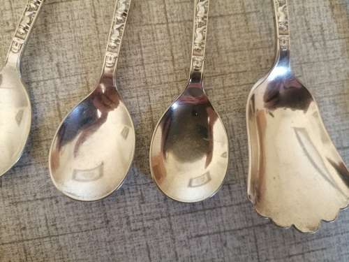 1838 Voortrekker Eeufees teaspoons and sugar spoon