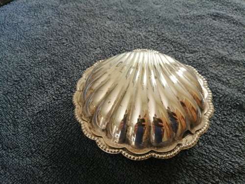 Vintage silver plated butter dish with glass insert