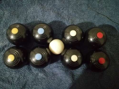 Vintage set of Carpet Bowls for a Family of Four