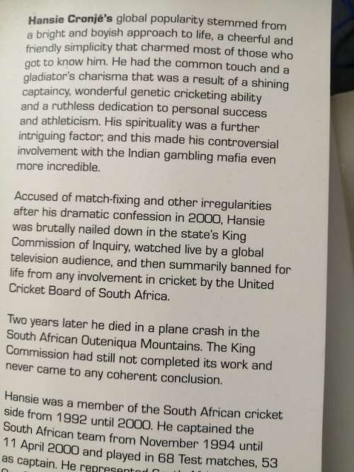 The Hansie Cronje Story