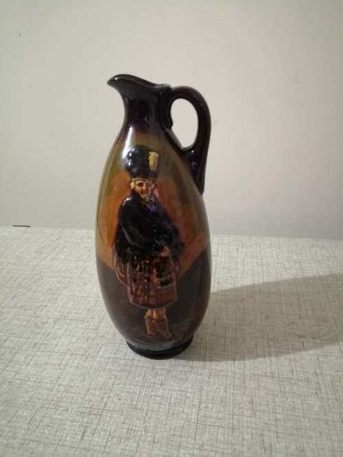 Antique Royal Doulton Kingsware Dewar`s Whiskey Flagon, McNab