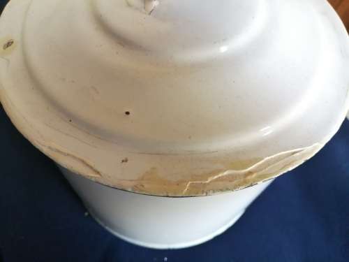Vintage enamel Billy can