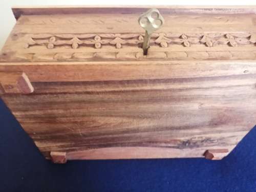 Beautifully wooden carved jewellery box