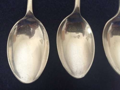 Set of 9 James Dixon and Sons A1 teaspoons