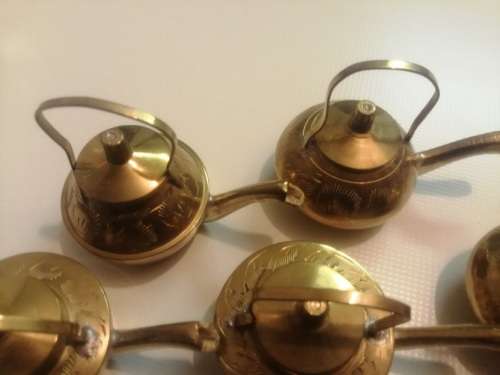 Small brass teapots for decoration
