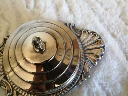 Stunning vintage silverplated butter dish