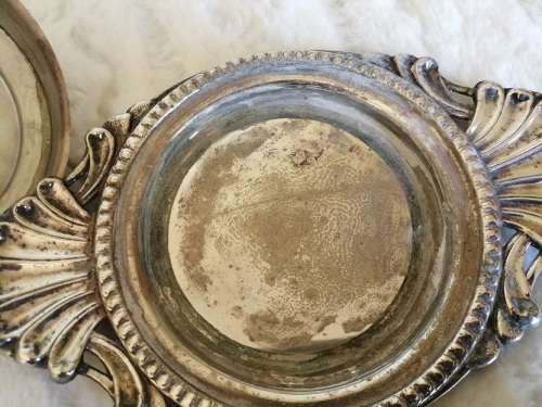 Stunning vintage silverplated butter dish