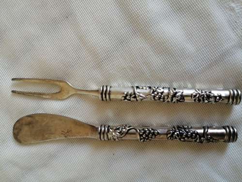 Vintage butter knife and fruit fork