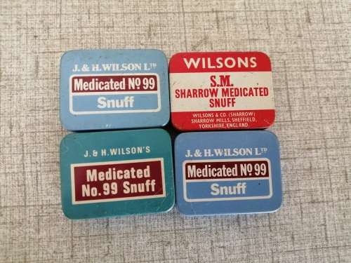 4 x Old Snuff tins