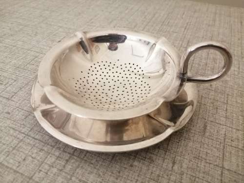 Silver plated tea strainer