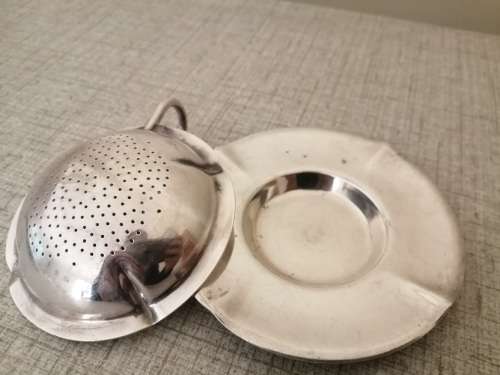 Silver plated tea strainer