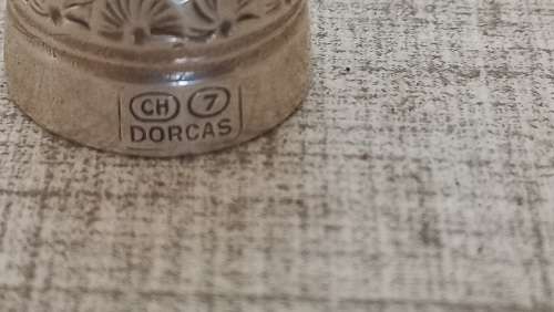 Antique CH 7 Dorcas silver thimble