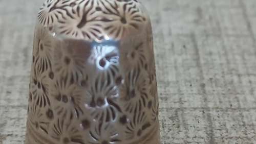 Antique CH 7 Dorcas silver thimble