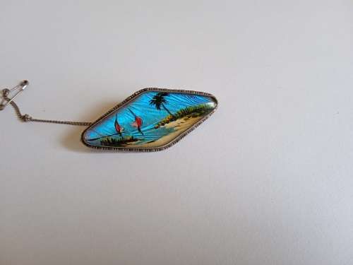 Vintage Thomas L Mott sterling silver art deco brooch