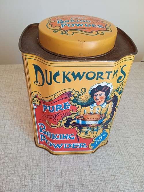 Duckworth pure Baking Powder tin circa 1960
