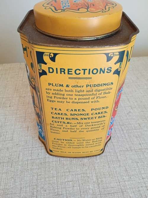 Duckworth pure Baking Powder tin circa 1960