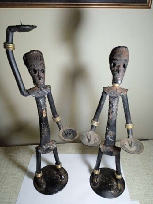 Ethnic metal/steel candle holders