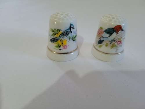 2 x Thimbles with birds
