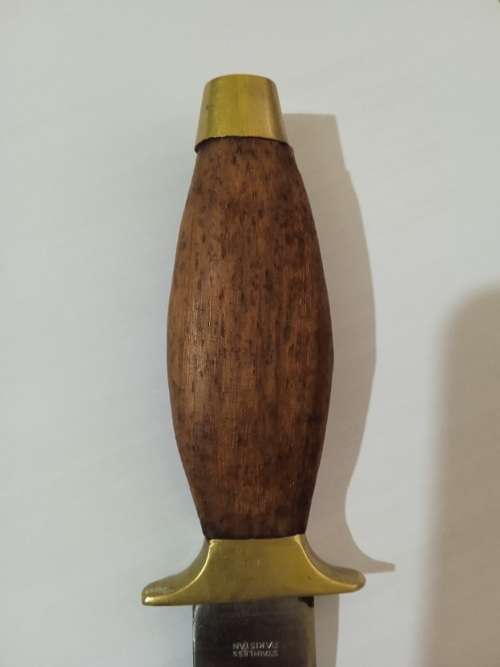 Dagger with brass and wood handle