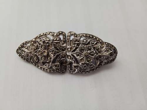 Antique Halmarked brooch combination dress clip