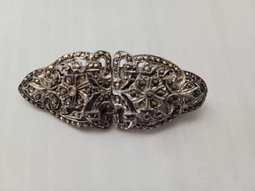 Antique Halmarked brooch combination dress clip