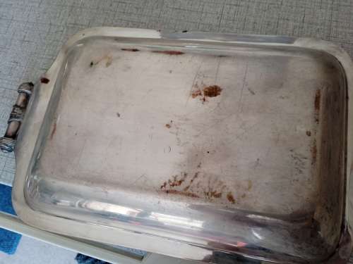 Well used silver plated serving dish with lid