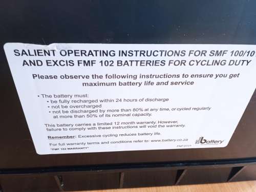 Silver Calcium maintenance free 105AH loadshedding battery
