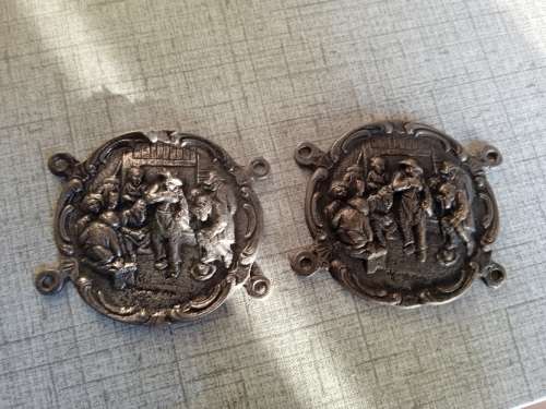 2 x Vintage small street scene plaques