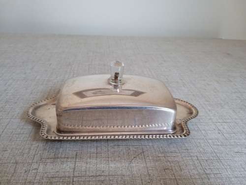Small silver plated butter dish