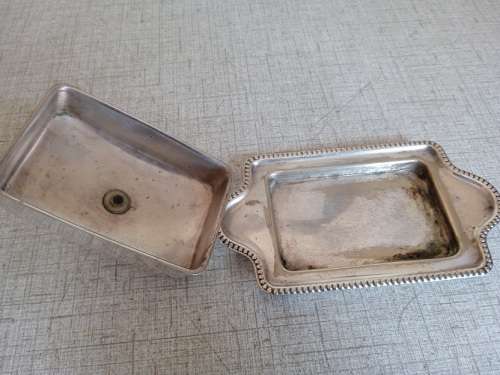 Small silver plated butter dish