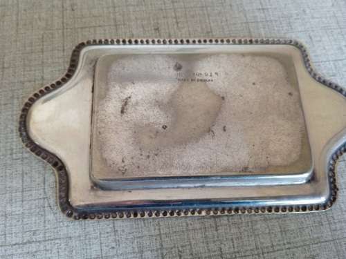 Small silver plated butter dish